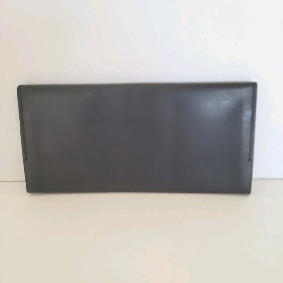 Givenchy Vintage Bifold Leather Large Wallet Black Logo Unisex Long Slim Classic - Picture 2 of 11